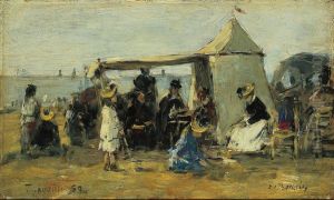 Beach at Trouville, 1888 by Eugene Louis Boudin