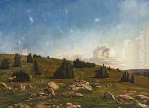 Landscape of the Causses(Preparatory study for 'Dieu les Garde') by Paul Prouho