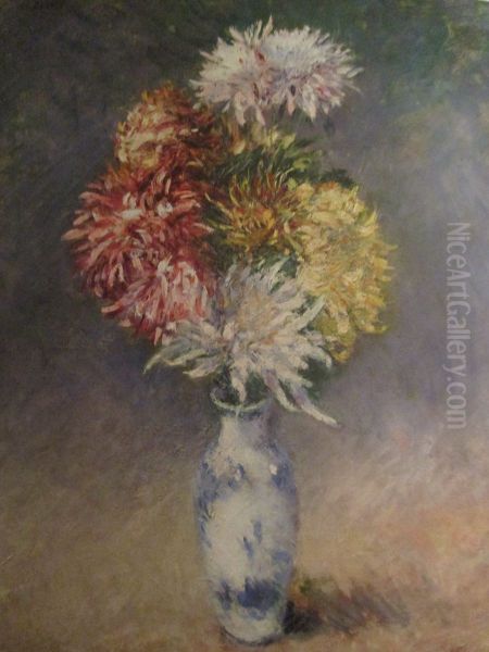 Chrysanthemes dans un vase - view 1