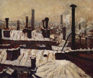 Toits sous la neige, Paris by Gustave Caillebotte