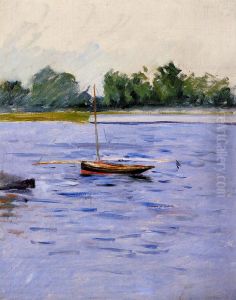 Bateaux a l'ancre sur la Seine by Gustave Caillebotte