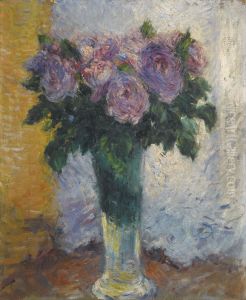 Roses dans un vase by Gustave Caillebotte