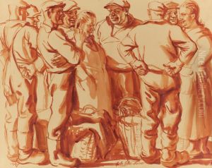 Groep vissers by Julius Collen-Turner