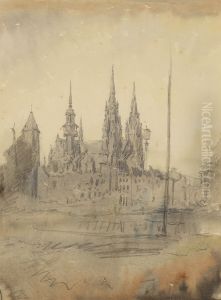 Oostende in de mist by Alfred Ost