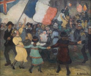 Une scene de l'armistice, 11 novembre 1918 by Angele Delasalle