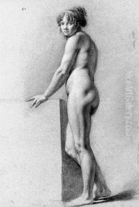 A Female Nude Leaning on a Plinth by Pauline Auzou
