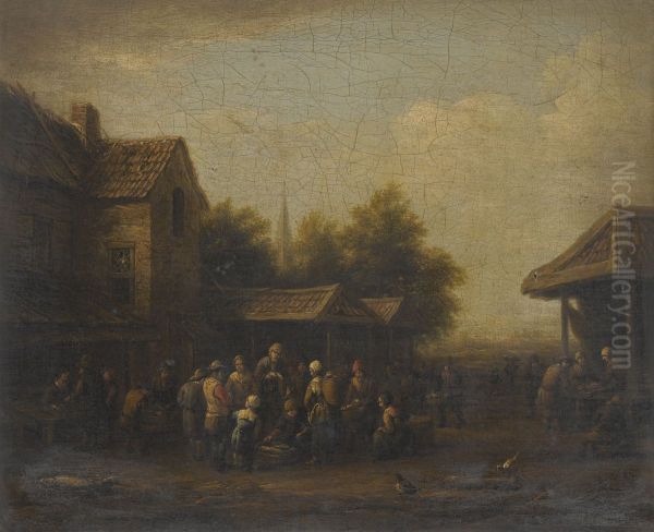 A Fish Market in a Village Square - view 1