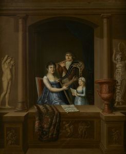A Family of Musicians Playing in a Window Embrasure