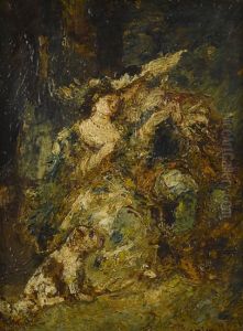 Causerie galante by Adolphe Joseph Thomas Monticelli