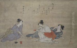 Three Drunken Women by Torii Kiyonaga