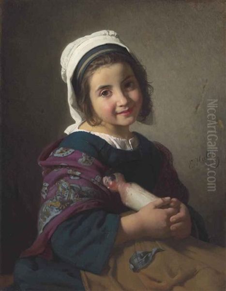 A girl with her doll - view 1