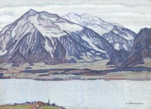 Blick Auf Den Thunersee Mit Niesen by Emil Cardinaux