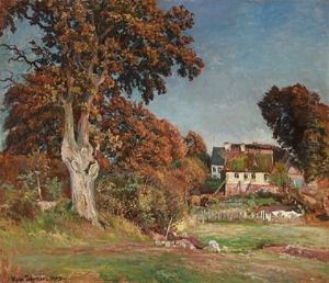 Karslberg. Bag Gaarden ved Hillerod, Eftermiddag i Octbr , 1903 by Viggo Christian Frederik Vilhelm Pedersen