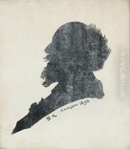 Holger Drachmann i silhouet. Holger Drachmann i silhouet.