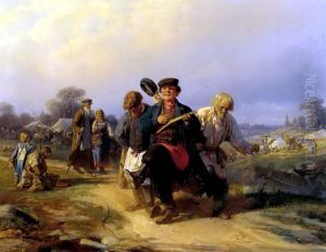Return of the father from the fair by Alexei Korzukhin
