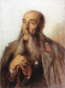Portrait of the retired soldier by Alexei Korzukhin