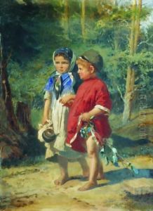 Peasant Children by Alexei Korzukhin