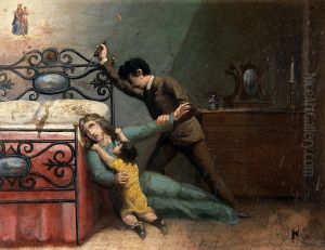 A man stabbing a woman with a stiletto.