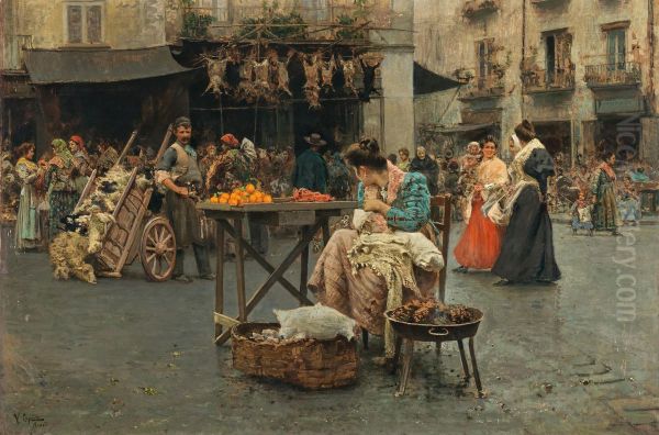 A market scene in Naples - view 1