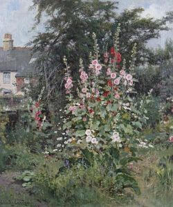 Hollyhocks by Claude Cardon