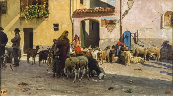 A morning market in Piedmont - view 1