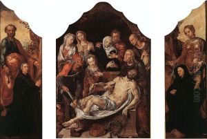 Triptych of the Entombment by Maarten Van Heemskerck