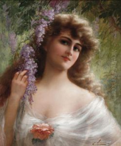 A maiden under the Wisteria A maiden under the Wisteria