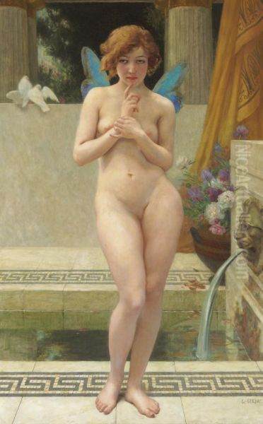 A Nymph by a Fountain - view 1