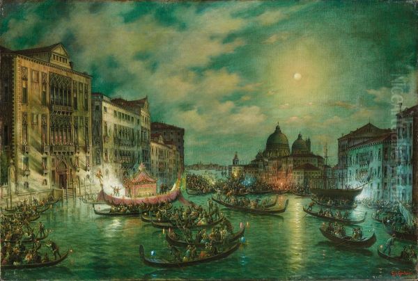 A nocturnal view of the Canal Grande - view 1