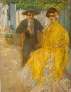 Le Jeune Couple Sous La Tonnelle by A Cardona