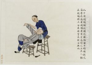 A patient receiving manipulative treatment for a pain in the shoulder by unknown