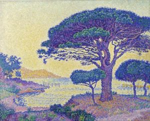 Saint-Tropez, les pins parasols aux Canoubiers by Paul Signac