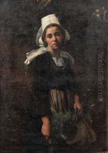 A peasant girl by Charles Victor Thirion