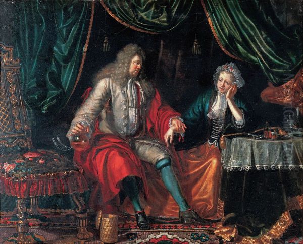 A physician feeling the pulse of a seated woman patient. - view 1