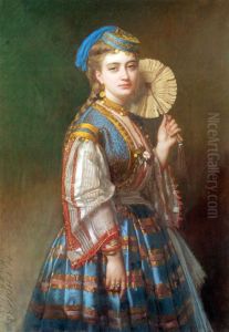 Portrait de dame habillee a l'ottomane