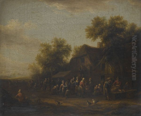 A Poultry Market Before a Village Inn - view 1