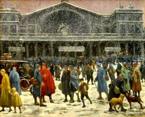 La gare de l'Est sous la neige by Maximilien Luce