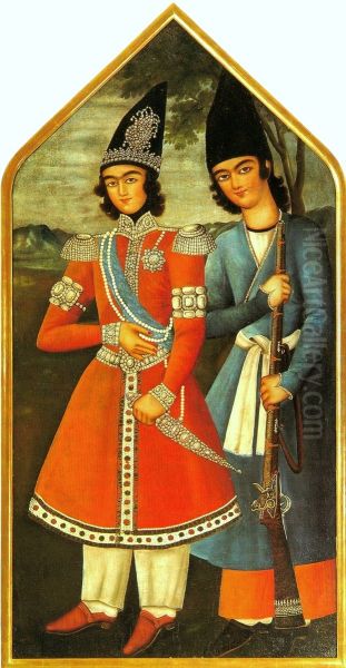 A Qajar prince and his attendant - view 1