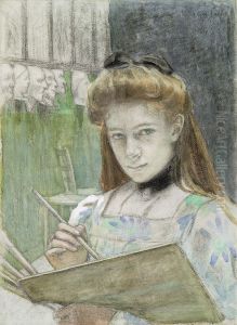 A painter in the studio of the Academie Julian, Paris by Rose-Marie Guillaume
