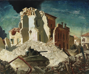 Canadian Armour Passing Through Ortona by Charles Comfort