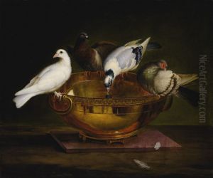 The four doves, after the Mosaic from the Hadrian's Villa, Tivoli by Johann Wenzel Peter
