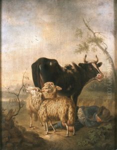 Landschaft mit Schafen Landschaft mit Schafen