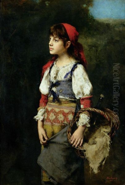 A pretty peasant girl - view 1