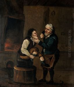 A surgeon extracting a tooth. by unknown