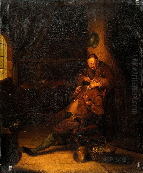 A surgeon extracting a tooth. - view 1