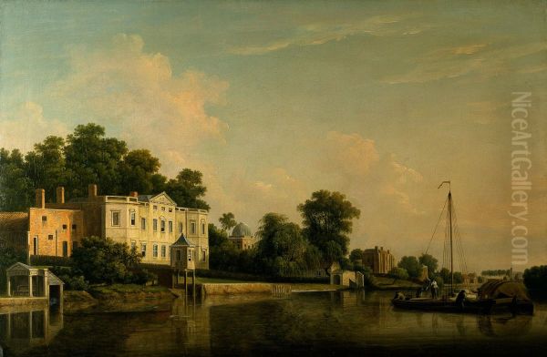 A View of Alexander Pope's Villa, Twickenham, on the Banks of the Thames. - view 1
