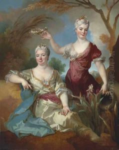 Portrait of Baroness Le Leu d'Aubilly and her daughter Madame de Guinaumont by Nicolas de Largilliere