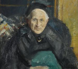 Siddende aeldre kvinde. by Michael Peter Ancher