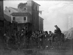 A toothdrawer on horseback in an Italian square. A toothdrawer on horseback in an Italian square.