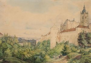 A View of Prague Castle from the Powder Bridge by unknown